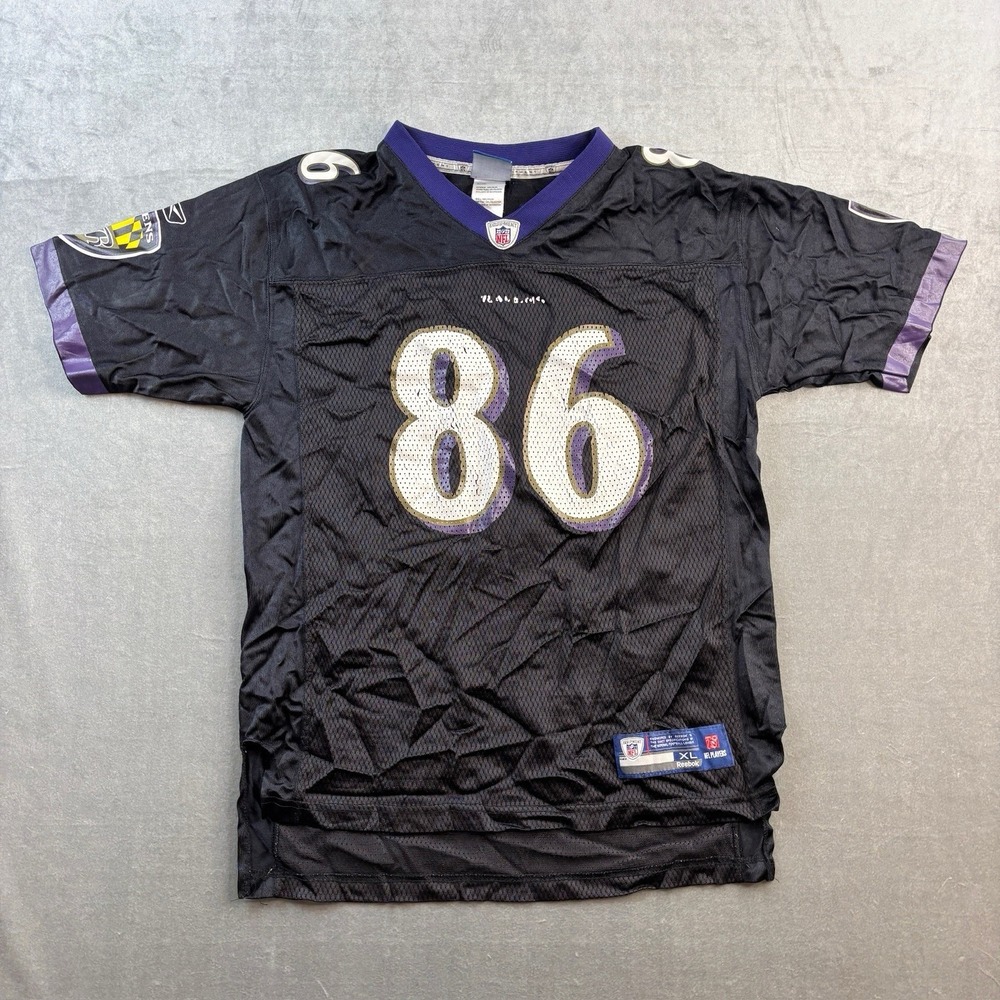 Reebok Baltimore Ravens Todd Heap #86 NFL Jersey Black Purple Men's‎ XL